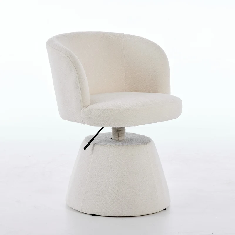 Chaise de salle à manger chenille beige pivotant 360° hauteur réglable pour un tabouret de bar FABRIC WALL