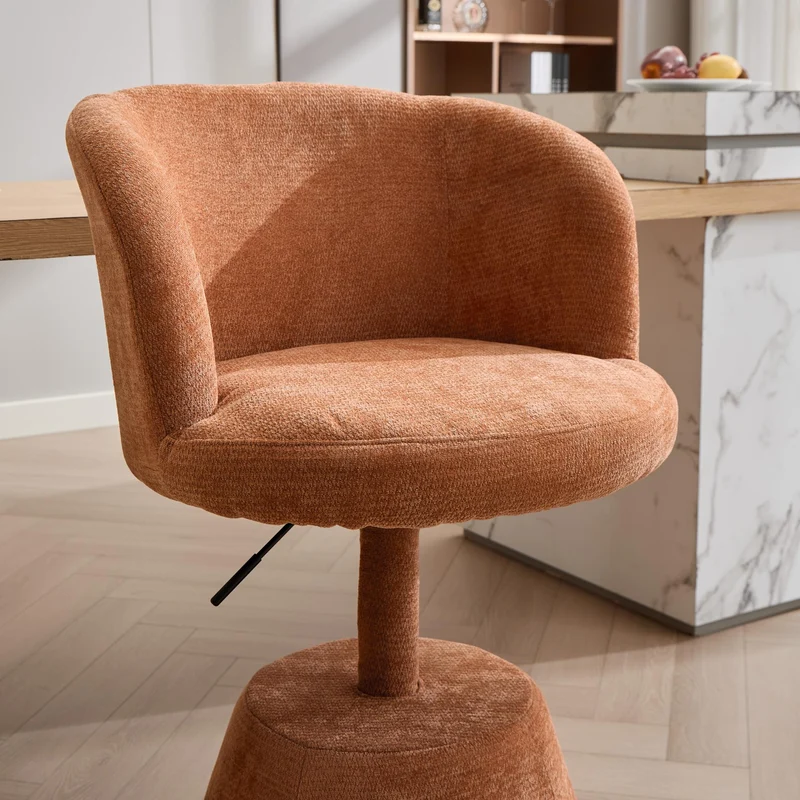 Chaise de salle à manger chenille rouge orange pivotant 360° hauteur réglable pour un tabouret de bar FLEX BOOKCASE