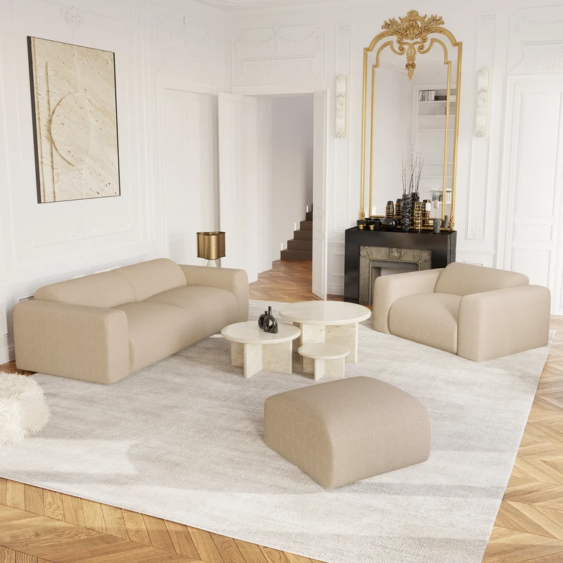 Pouf MYRA Velours côtelé