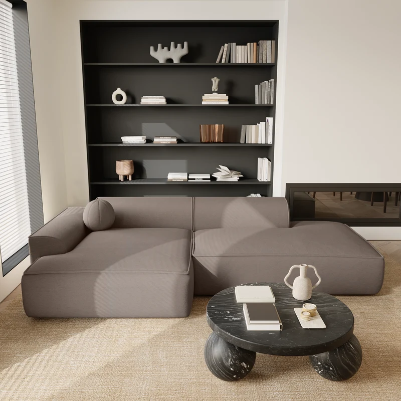 Canapé angle gauche 300cm ANIA Tissu Tramé
