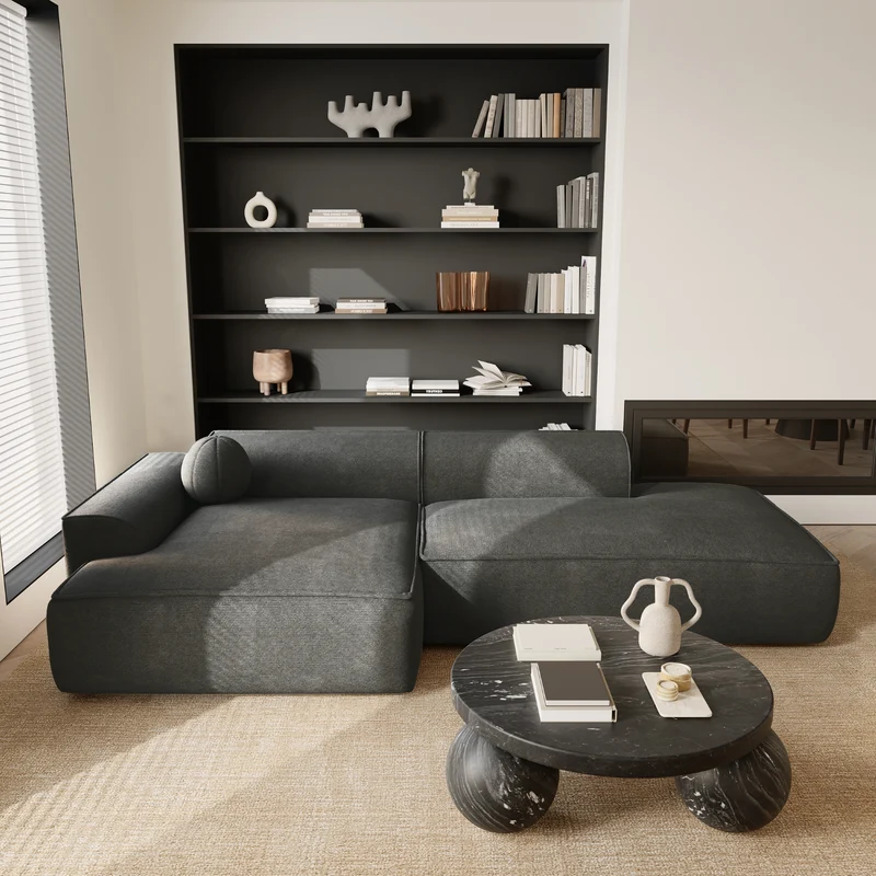 Canapé angle gauche 300cm ANIA Tissu Tramé