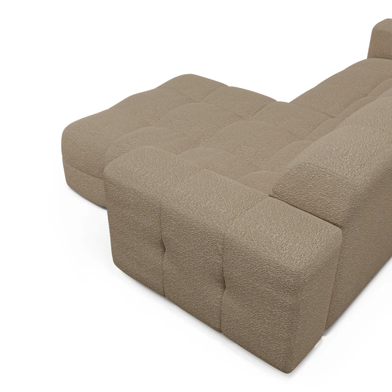 Canapé angle droit MAEL Tissu bouclette