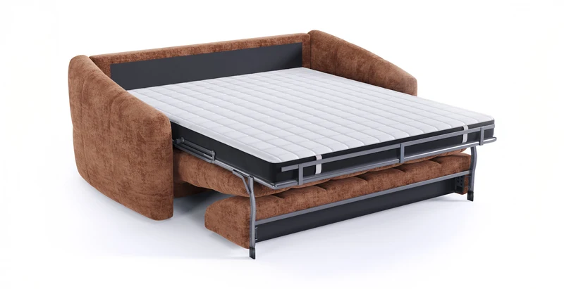 TRAPEZE Canapé convertible 4 places - Velours