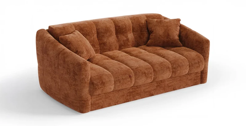 TRAPEZE Canapé convertible 4 places - Velours