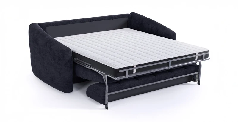 TRAPEZE Canapé convertible 4 places - Velours