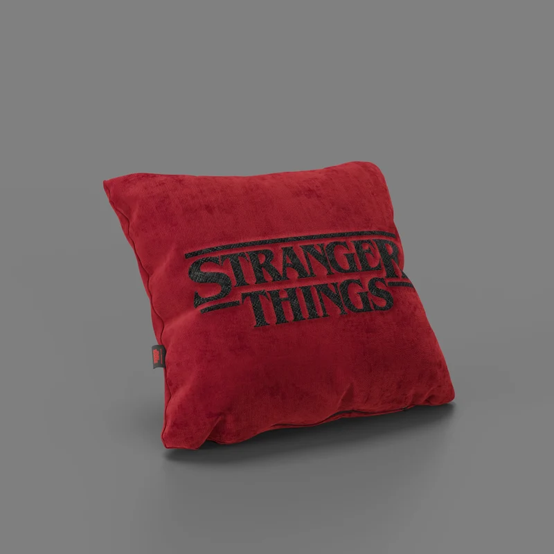Coussin Stranger Things Édition Limitée avec broderie – tissu détachable 45x45 Rouge