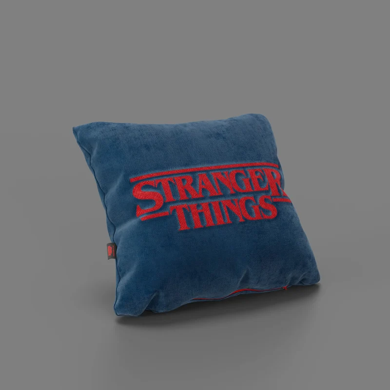 Coussin Stranger Things Édition Limitée avec broderie – tissu détachable 45x45 Bleu