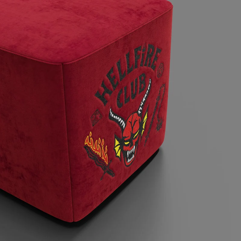 Cube pouf Hellfire club Stranger Things Édition - l'icône qui devient design - Rouge