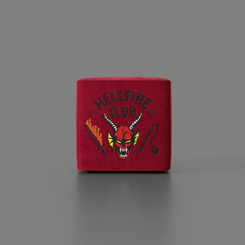 Cube pouf Hellfire club Stranger Things Édition - l'icône qui devient design - Rouge