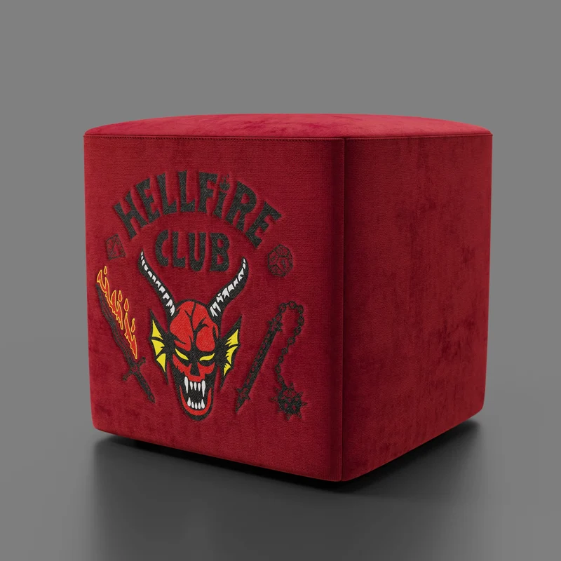 Cube pouf Hellfire club Stranger Things Édition - l'icône qui devient design - Rouge