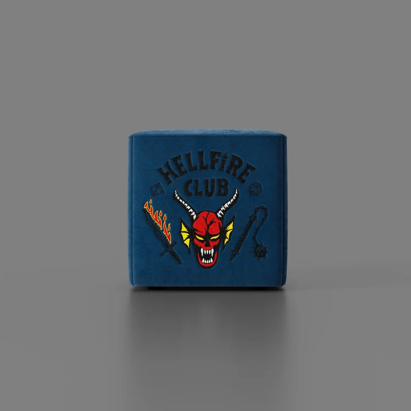 Cube pouf Hellfire club Stranger Things Édition - l'icône qui devient design - Bleu