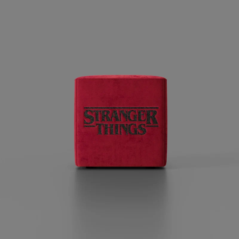 Cube pouf Stranger Things Édition - Le design rencontre la légende dans un tissu détachable rouge