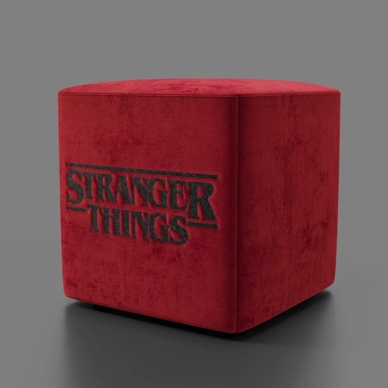 Cube pouf Stranger Things Édition - Le design rencontre la légende dans un tissu détachable rouge