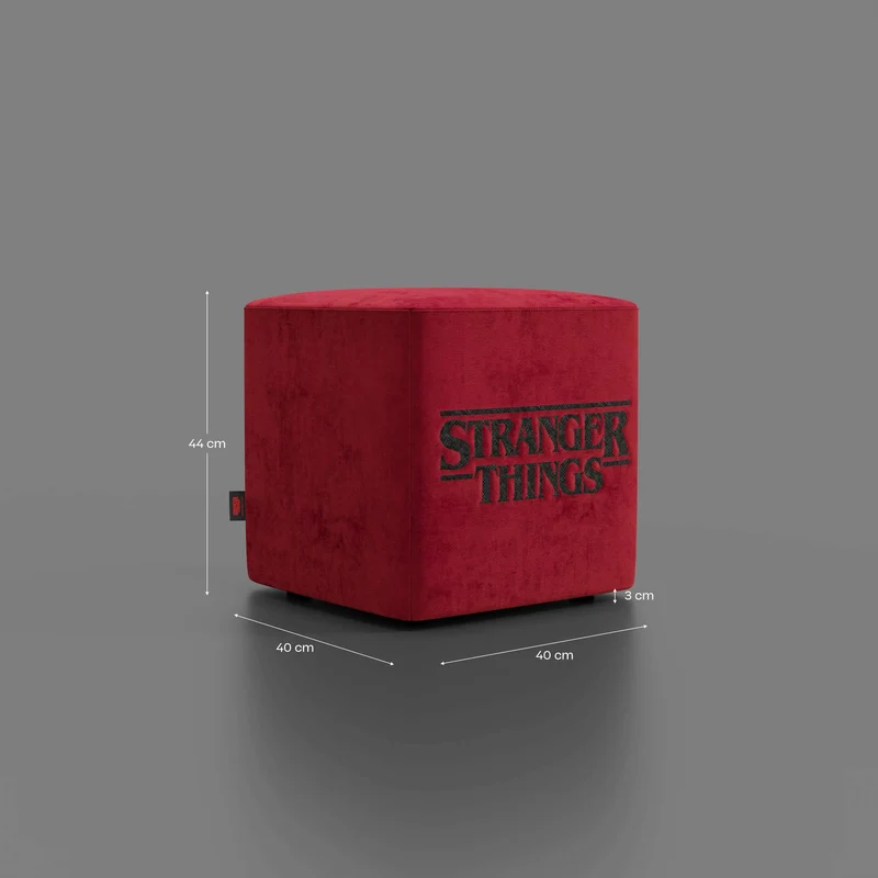 Cube pouf Stranger Things Édition - Le design rencontre la légende dans un tissu détachable rouge