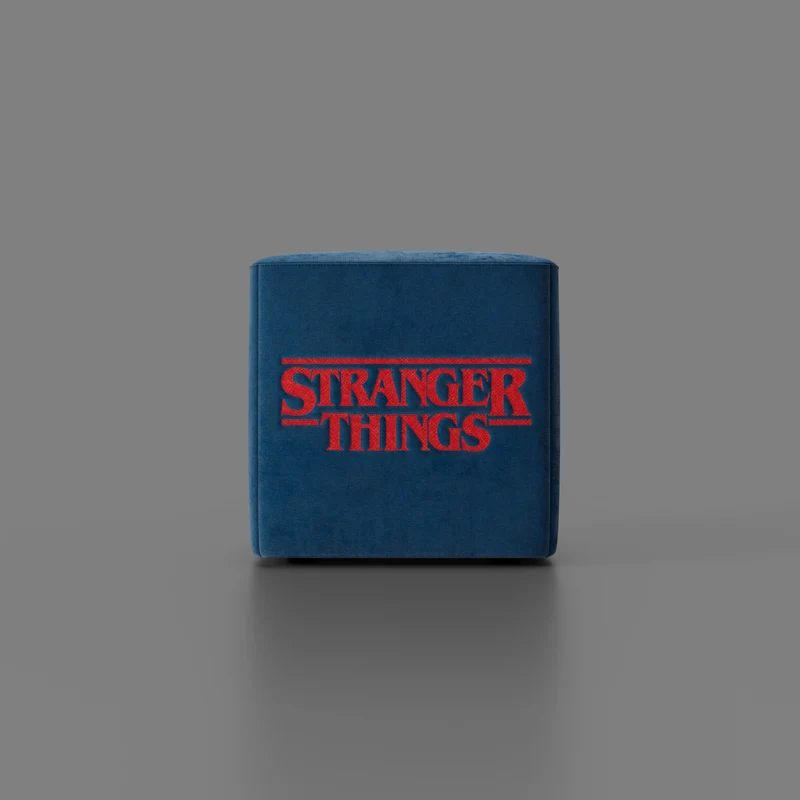 Cube pouf Stranger Things Édition - Le design rencontre la légende dans un tissu détachable bleu