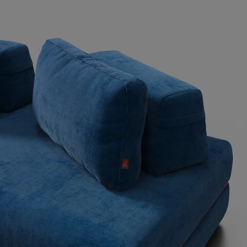 Rift canapé-lit double STRANGER THINGS Édition 2 places et 3 places avec dossiers mobiles - matelas haut de 22 cm et mousse à mémoire de forme en tissu anti-taches Bleu