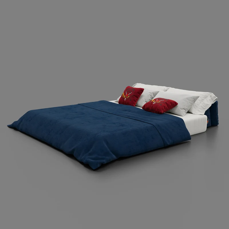 Rift canapé-lit double STRANGER THINGS Édition 2 places et 3 places avec dossiers mobiles - matelas haut de 22 cm et mousse à mémoire de forme en tissu anti-taches Bleu