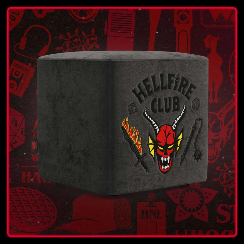 Cube pouf Hellfire club Stranger Things Édition - l'icône qui devient design - Anthracite