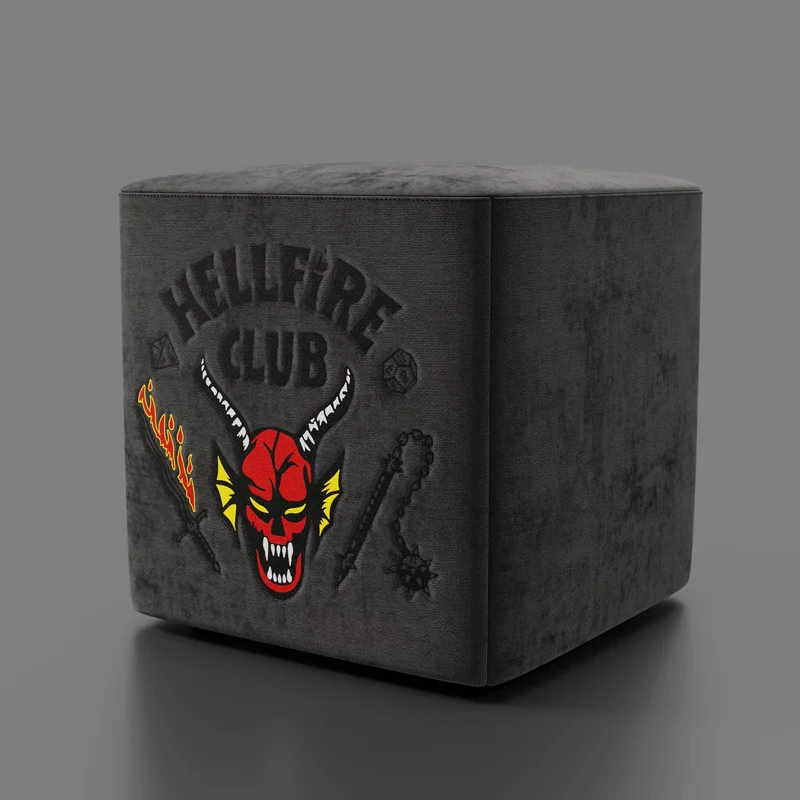 Cube pouf Hellfire club Stranger Things Édition - l'icône qui devient design - Anthracite
