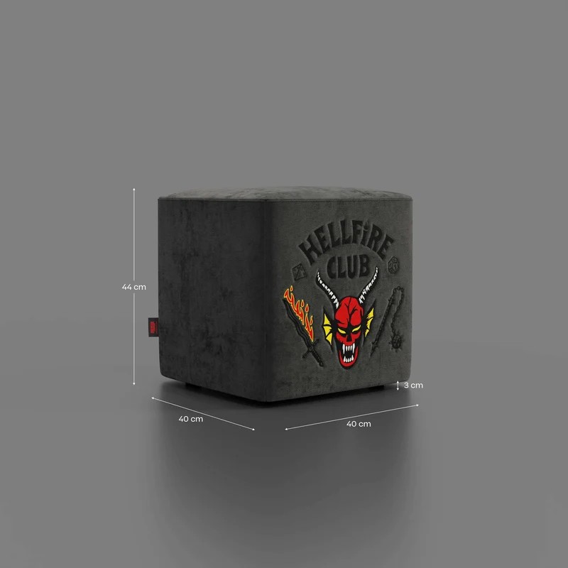 Cube pouf Hellfire club Stranger Things Édition - l'icône qui devient design - Anthracite