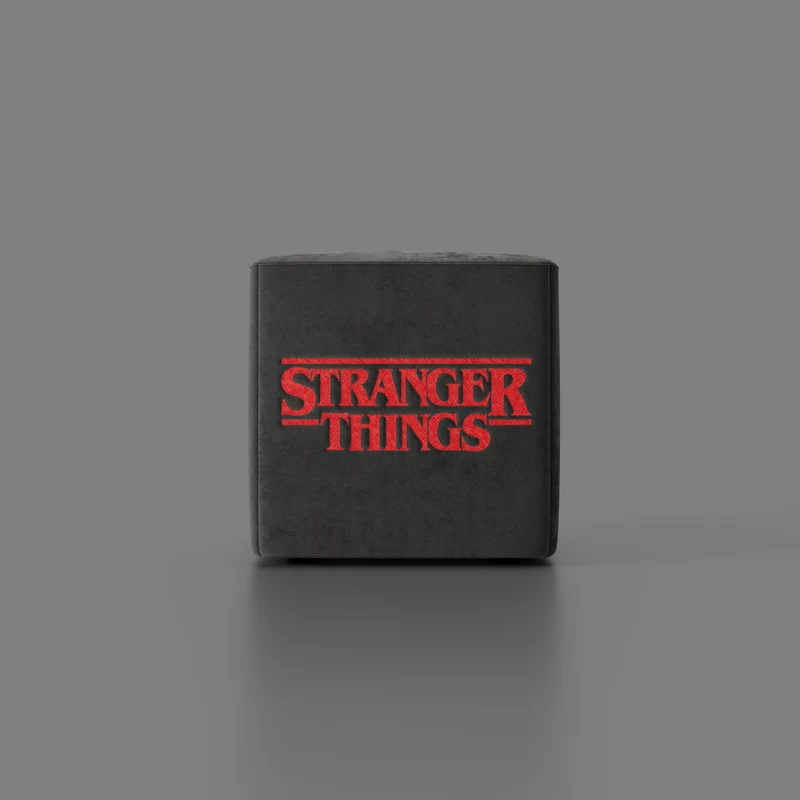Cube pouf Stranger Things Édition - Le design rencontre la légende dans un tissu détachable anthracite