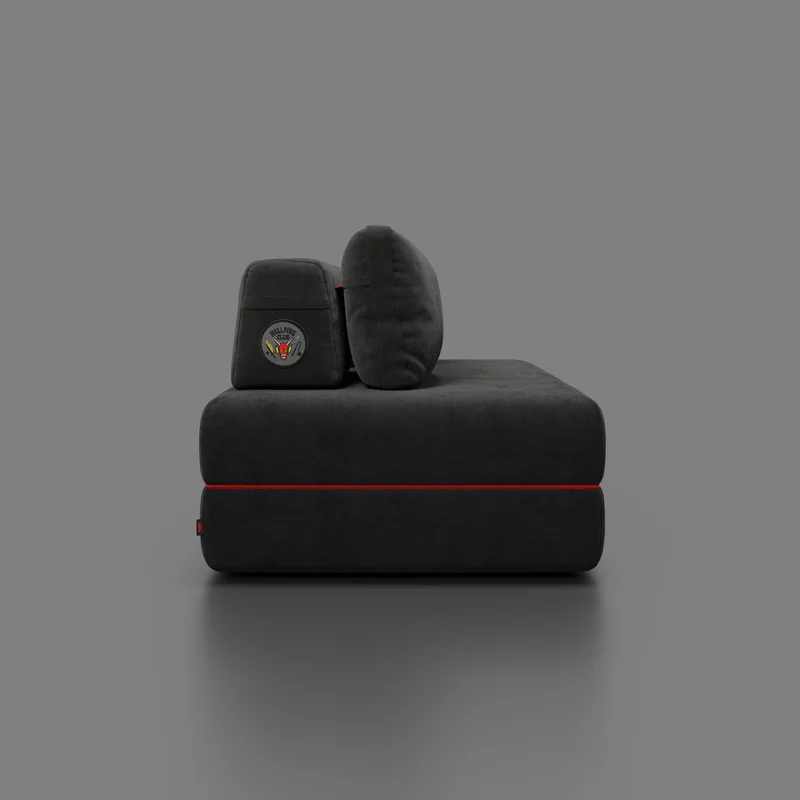 Rift canapé-lit double STRANGER THINGS Édition 2 places et 3 places avec dossiers mobiles - matelas haut de 22 cm et mousse à mémoire de forme en tissu détachable Anti-taches Anthracite