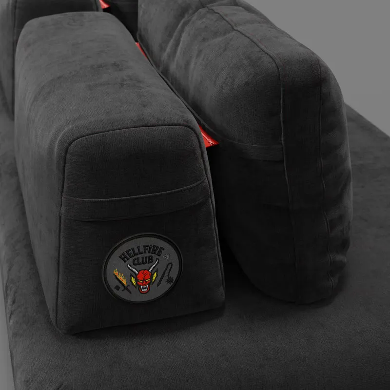 Rift canapé-lit double STRANGER THINGS Édition 2 places et 3 places avec dossiers mobiles - matelas haut de 22 cm et mousse à mémoire de forme en tissu détachable Anti-taches Anthracite