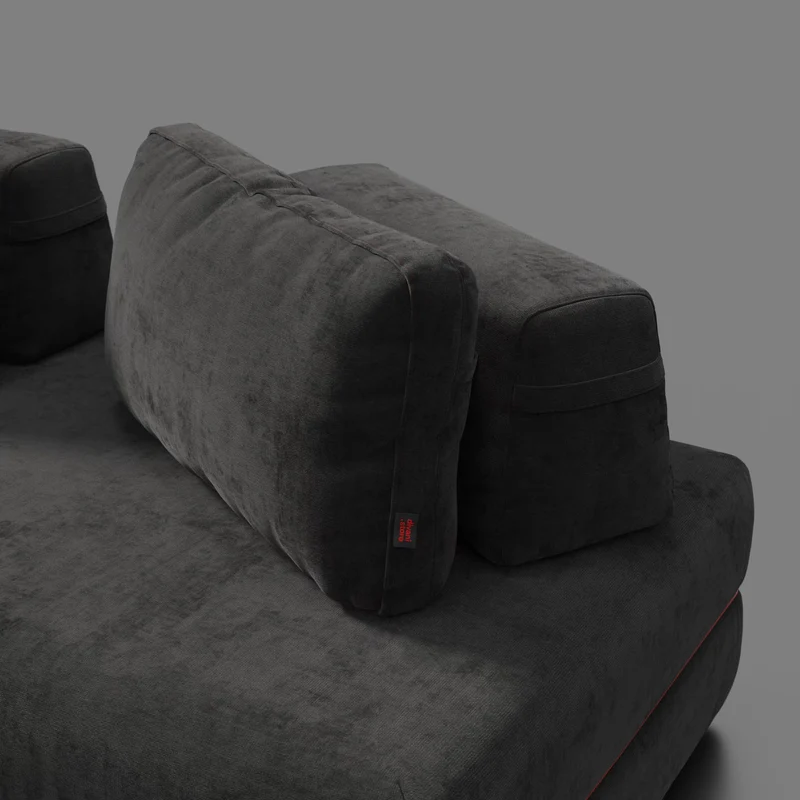 Rift canapé-lit double STRANGER THINGS Édition 2 places et 3 places avec dossiers mobiles - matelas haut de 22 cm et mousse à mémoire de forme en tissu détachable Anti-taches Anthracite