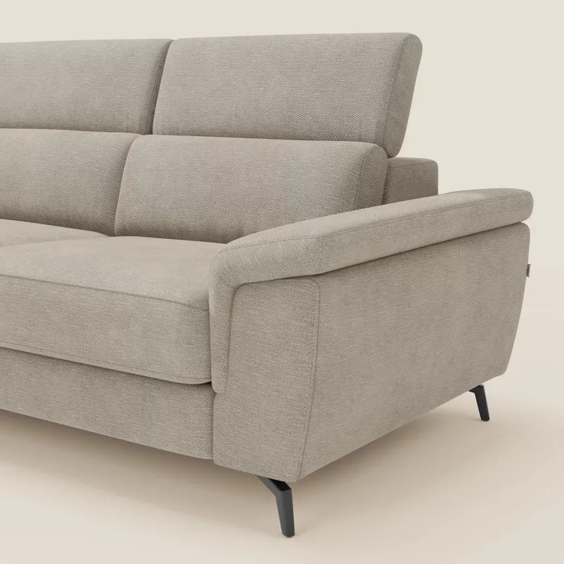 Estro Canapé d'angle extractible - têtières inclinables en tissu imperméable T14 beige