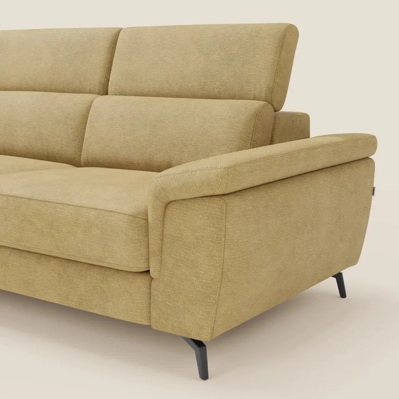 Estro Canapé d'angle extractible - têtières inclinables en tissu imperméable T14 jaune