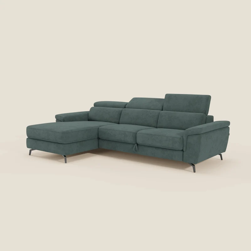 Estro Canapé extractible et chaise longue - têtières inclinables en tissu imperméable T14 vert