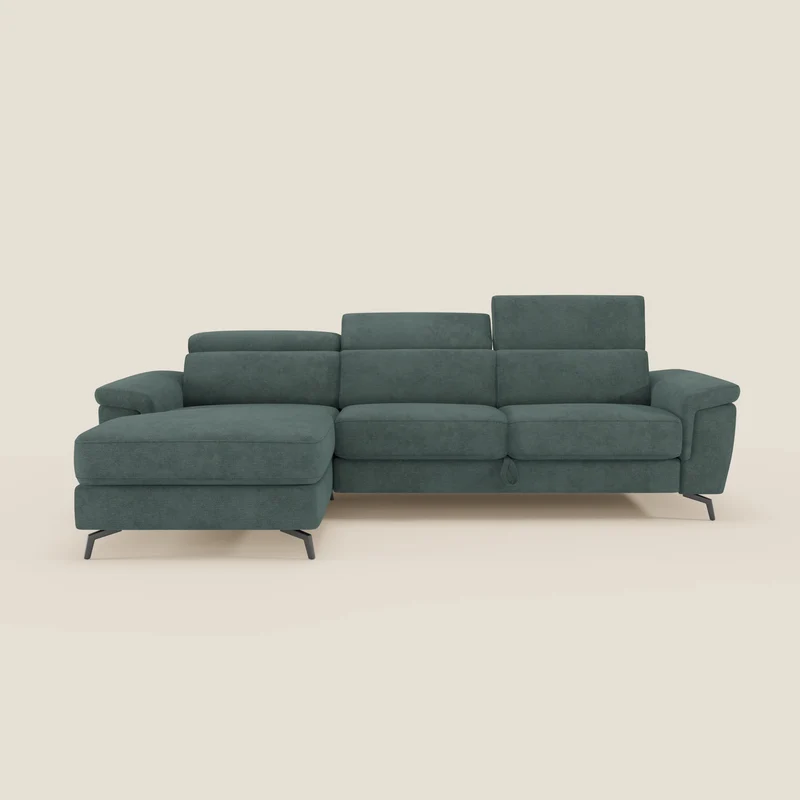 Estro Canapé extractible et chaise longue - têtières inclinables en tissu imperméable T14 vert