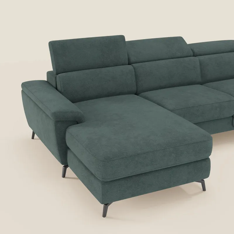 Estro Canapé extractible et chaise longue - têtières inclinables en tissu imperméable T14 vert