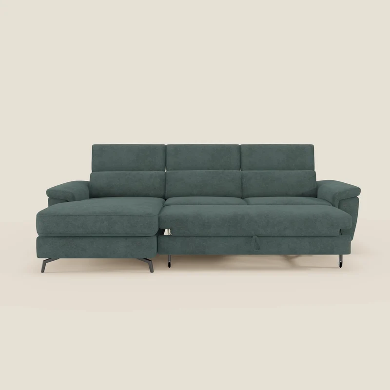 Estro Canapé extractible et chaise longue - têtières inclinables en tissu imperméable T14 vert
