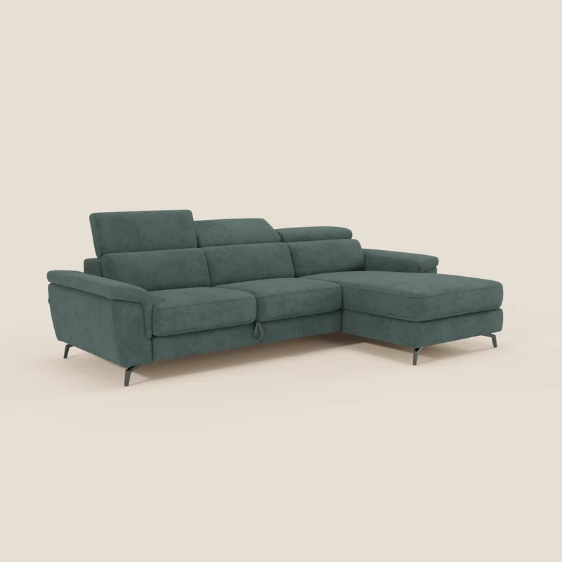 Estro Canapé extractible et chaise longue - têtières inclinables en tissu imperméable T14 vert