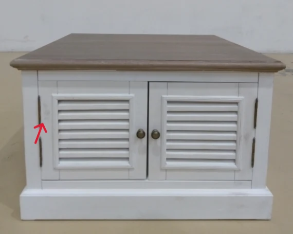 Table basse LOBERON Cloverport en bois massif blanc
