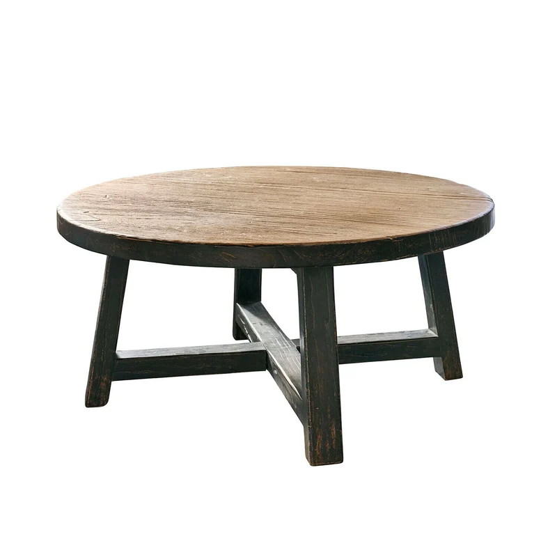 Table basse LOBERON Gorivel en bois revalorisé noir/marron