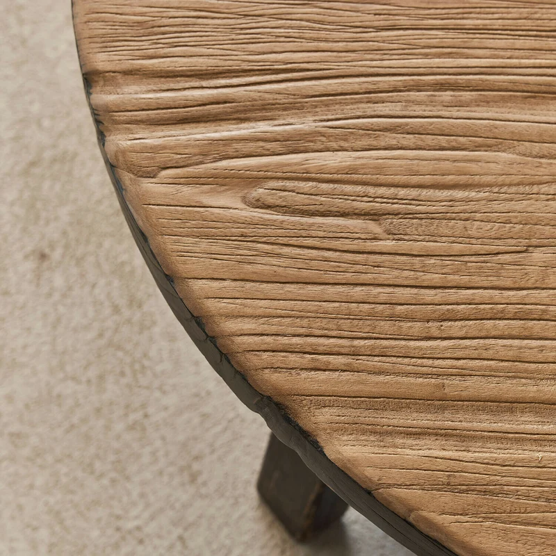 Table basse LOBERON Gorivel en bois revalorisé noir/marron