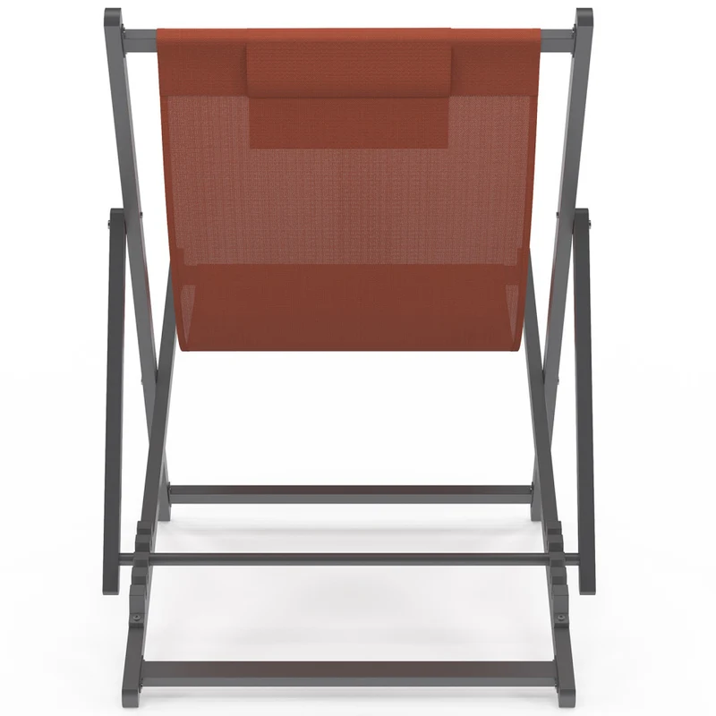 Lot de 2 chilienne en métal terracotta