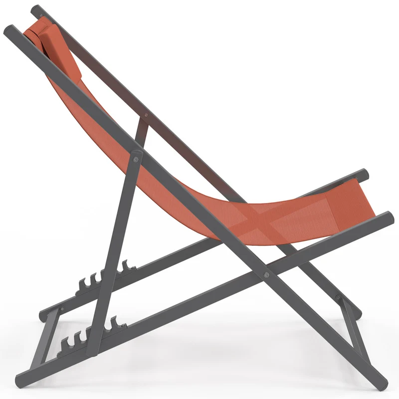 Lot de 2 chilienne en métal terracotta