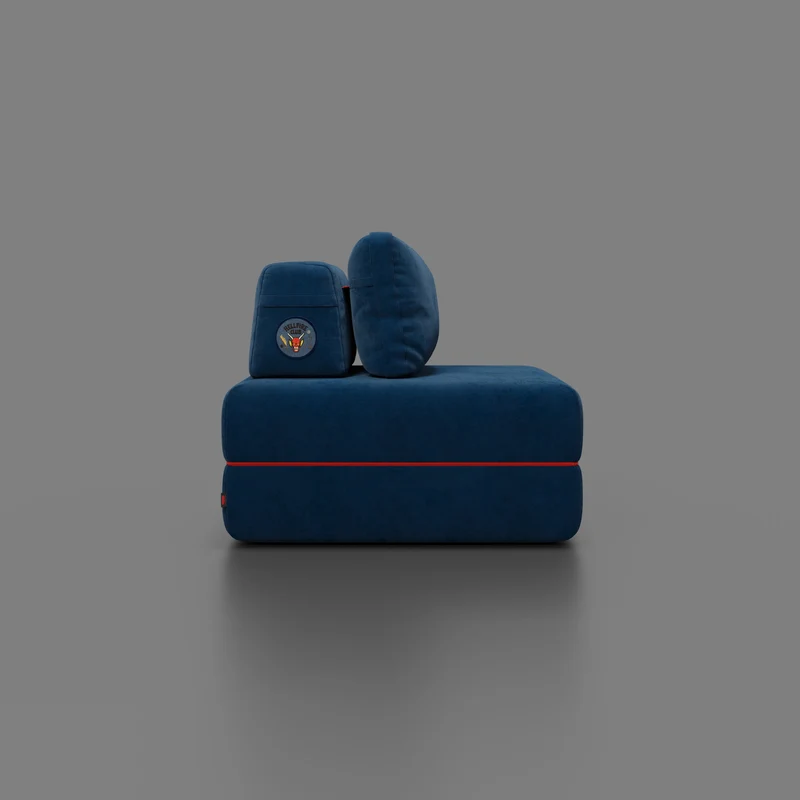 Rift fauteuil-lit Édition STRANGER THINGS avec matelas haut de 22 cm et mousse à mémoire de forme - tissu anti-taches bleu