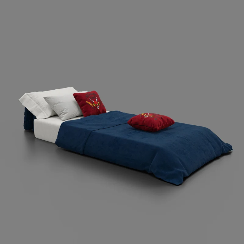 Rift fauteuil-lit Édition STRANGER THINGS avec matelas haut de 22 cm et mousse à mémoire de forme - tissu anti-taches bleu