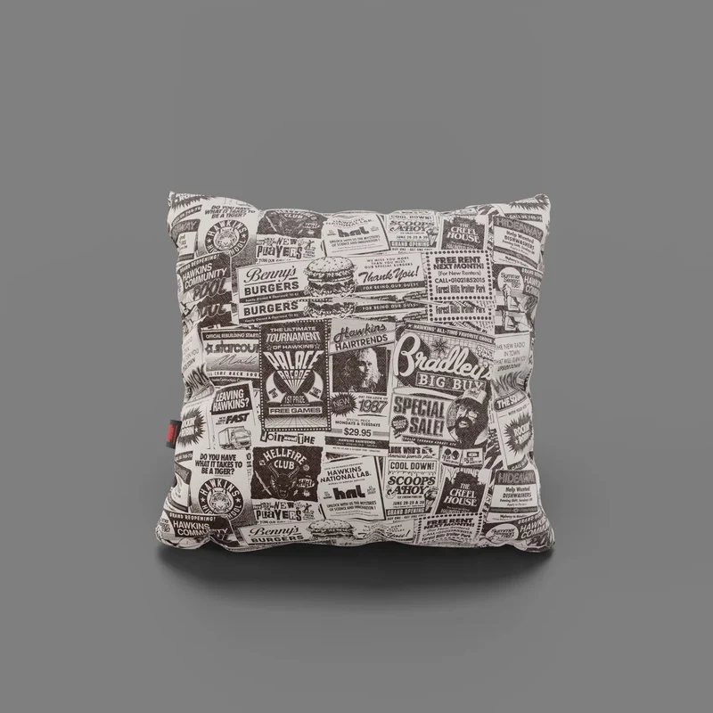Coussin Hawkins Post Stranger Things – Édition Limitée 45x45 cm