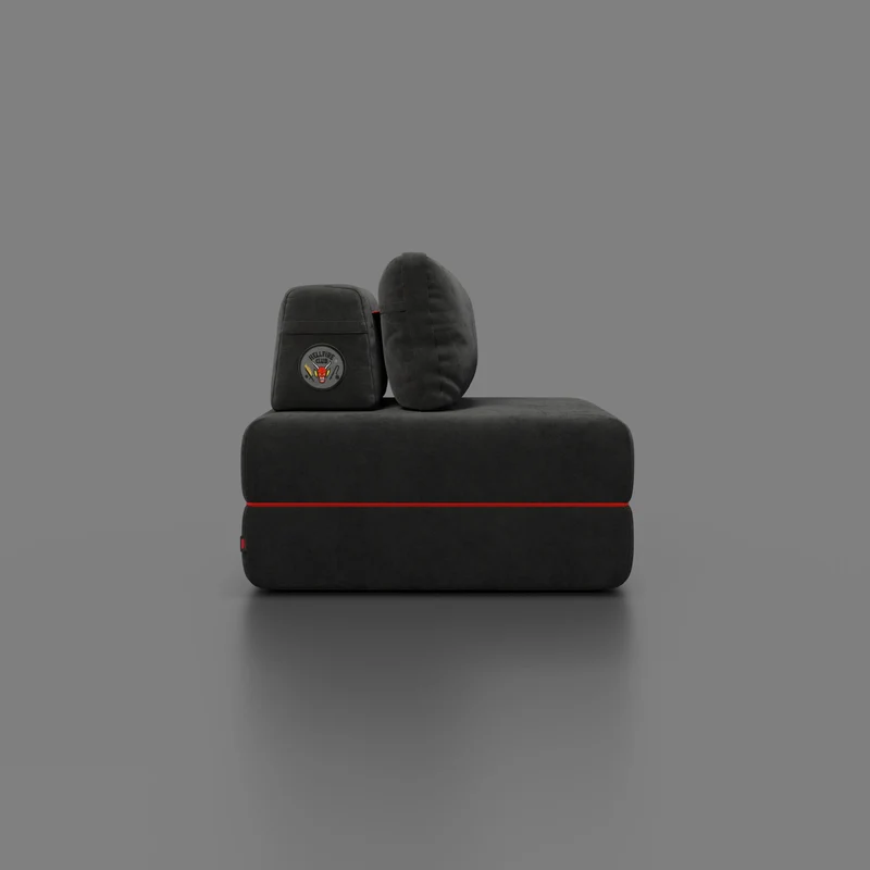 Rift fauteuil-lit Édition STRANGER THINGS avec matelas de 22 cm d'épaisseur et mousse à mémoire de forme - tissu détachable Anthracite