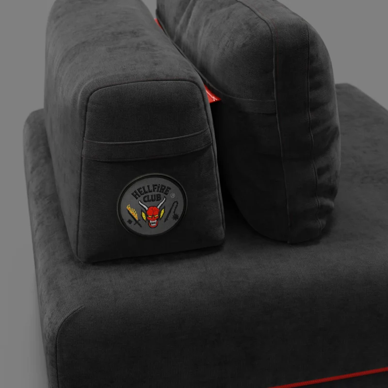 Rift fauteuil-lit Édition STRANGER THINGS avec matelas de 22 cm d'épaisseur et mousse à mémoire de forme - tissu détachable Anthracite