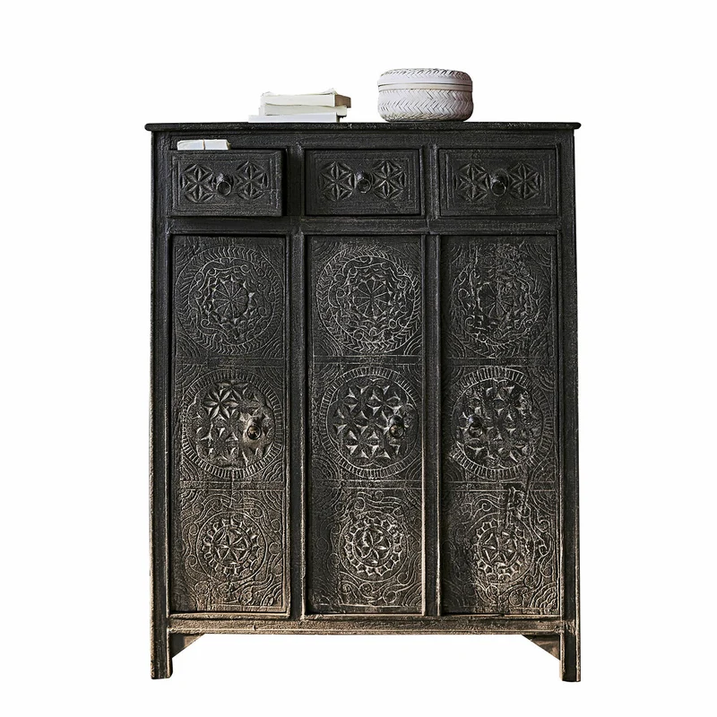 Commode LOBERON Dakota en bois noir