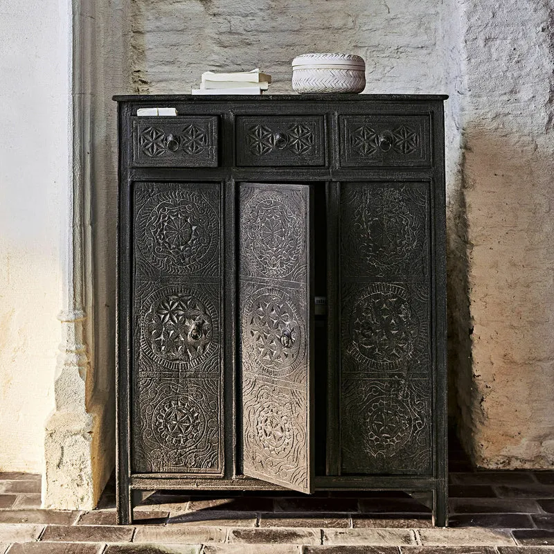 Commode LOBERON Dakota en bois noir