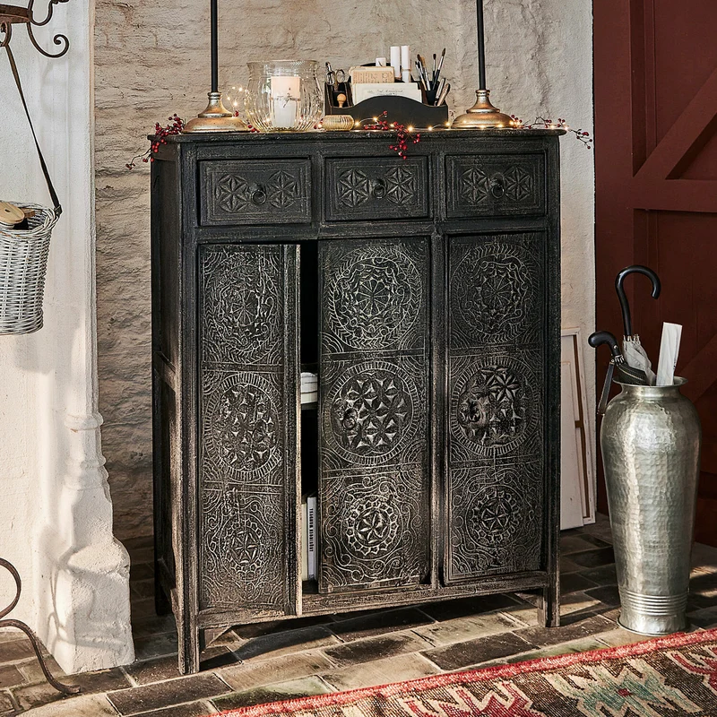 Commode LOBERON Dakota en bois noir