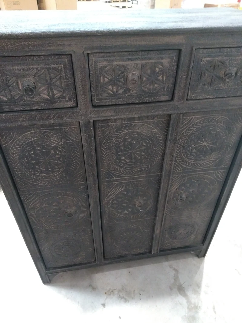 Commode LOBERON Dakota en bois noir