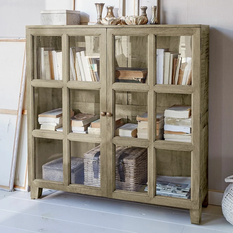 Vitrine LOBERON Stoneham en bois marron